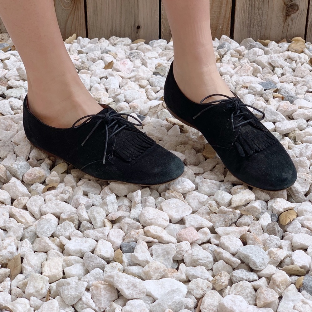 Madewell suede oxfords with fringe detail (US 6.5)